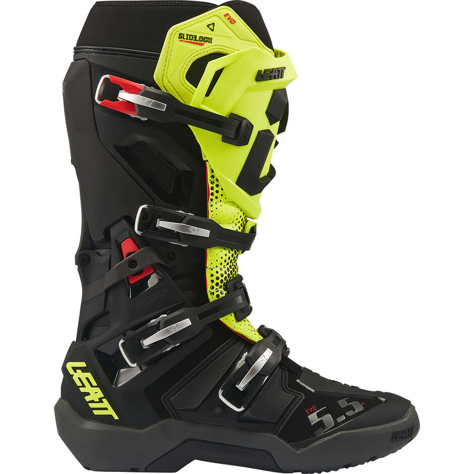 Leatt 5.5 FL Enduro Evo Motorcycle Boots Black Yellow