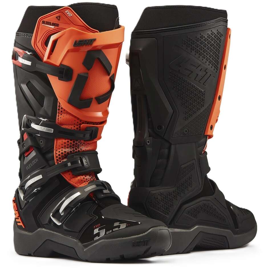 Leatt 5.5 FL Enduro Evo Motorcycle Boots White Orange Black