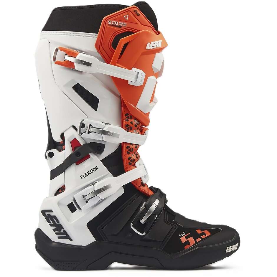 Leatt 5.5 FlexLock Evo Motorradstiefel Orange Weiß