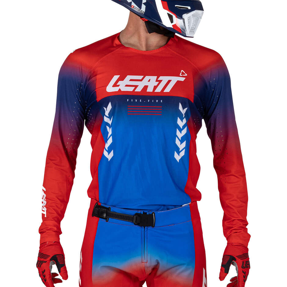 Leatt 5.5 Ultraweld V26 Motorcycle Jersey Royal Blue / Red