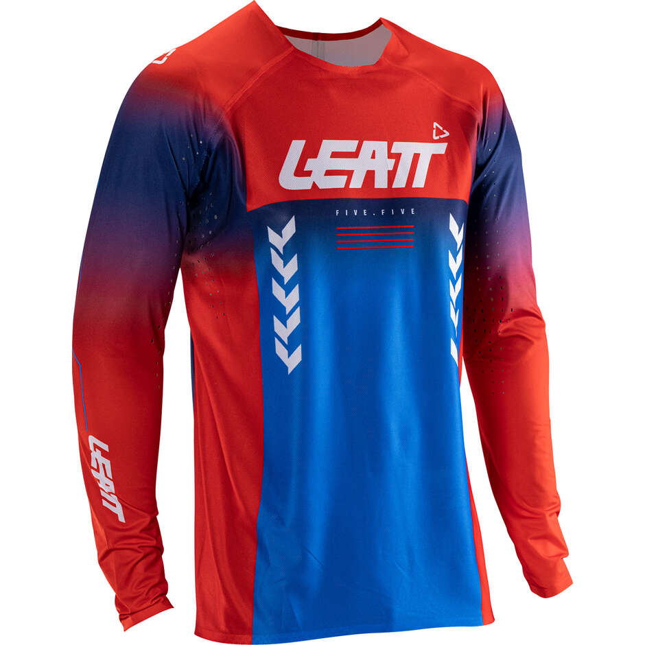 Leatt 5.5 Ultraweld V26 Motorcycle Jersey Royal Blue / Red
