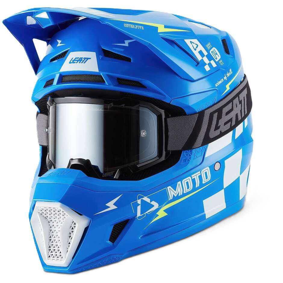 Leatt 7.5 Blue Moto Cross Helmet Kit
