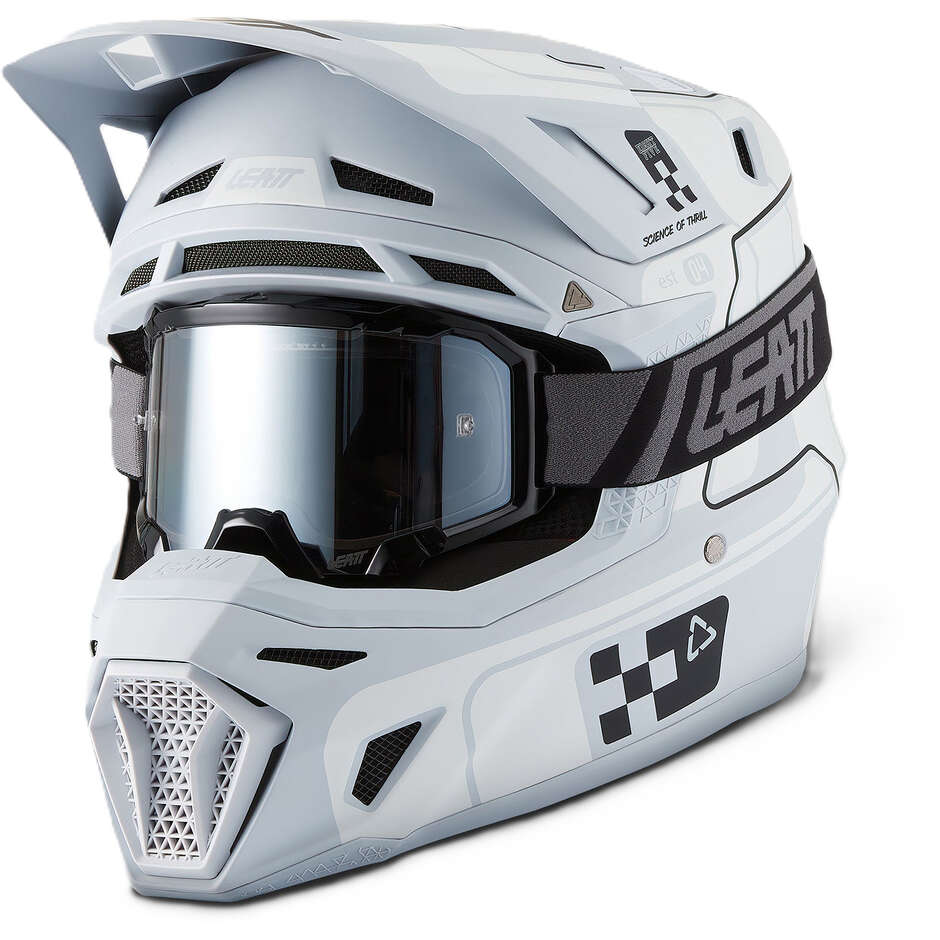 Leatt 8.5 Graues Motocross-Helm-Set