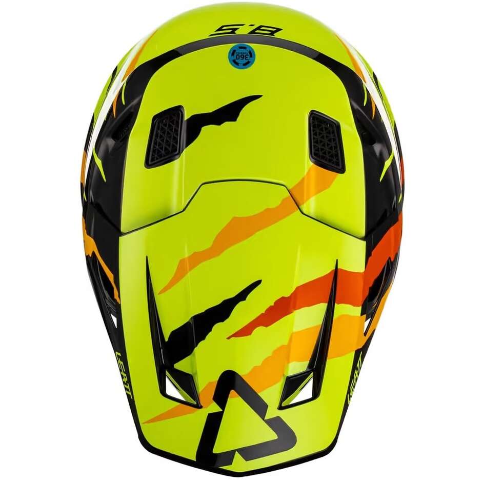 Leatt 8.5 V23 Citrus Tiger Cross Enduro Motorcycle Helmet With Mask