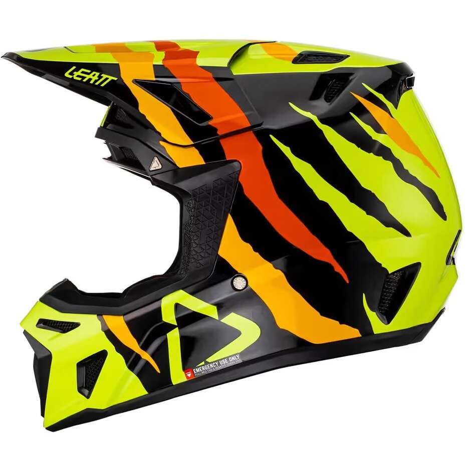 Leatt 8.5 V23 Citrus Tiger Cross Enduro Motorradhelm mit Maske