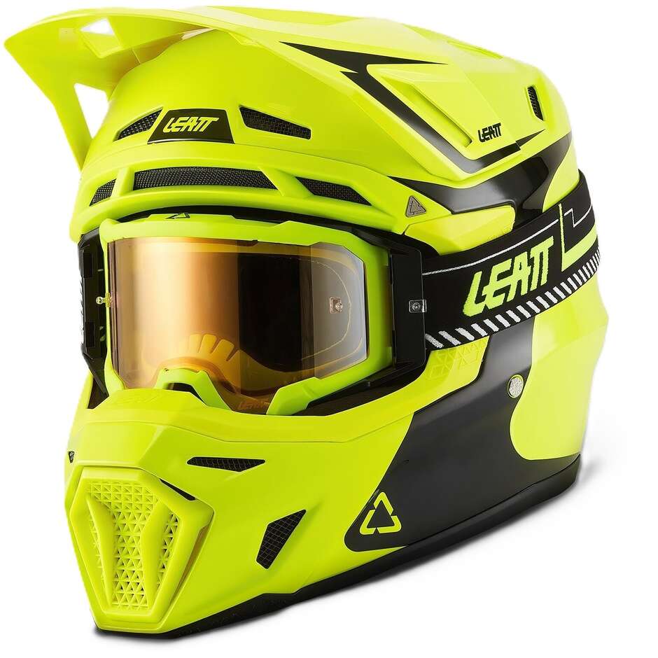 Leatt 8.5 Yellow Moto Cross Helmet Kit