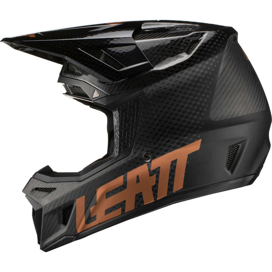 Leatt 9.5 Carbon V21.1 Carbon Gelb Kreuz Enduro Motorradhelm