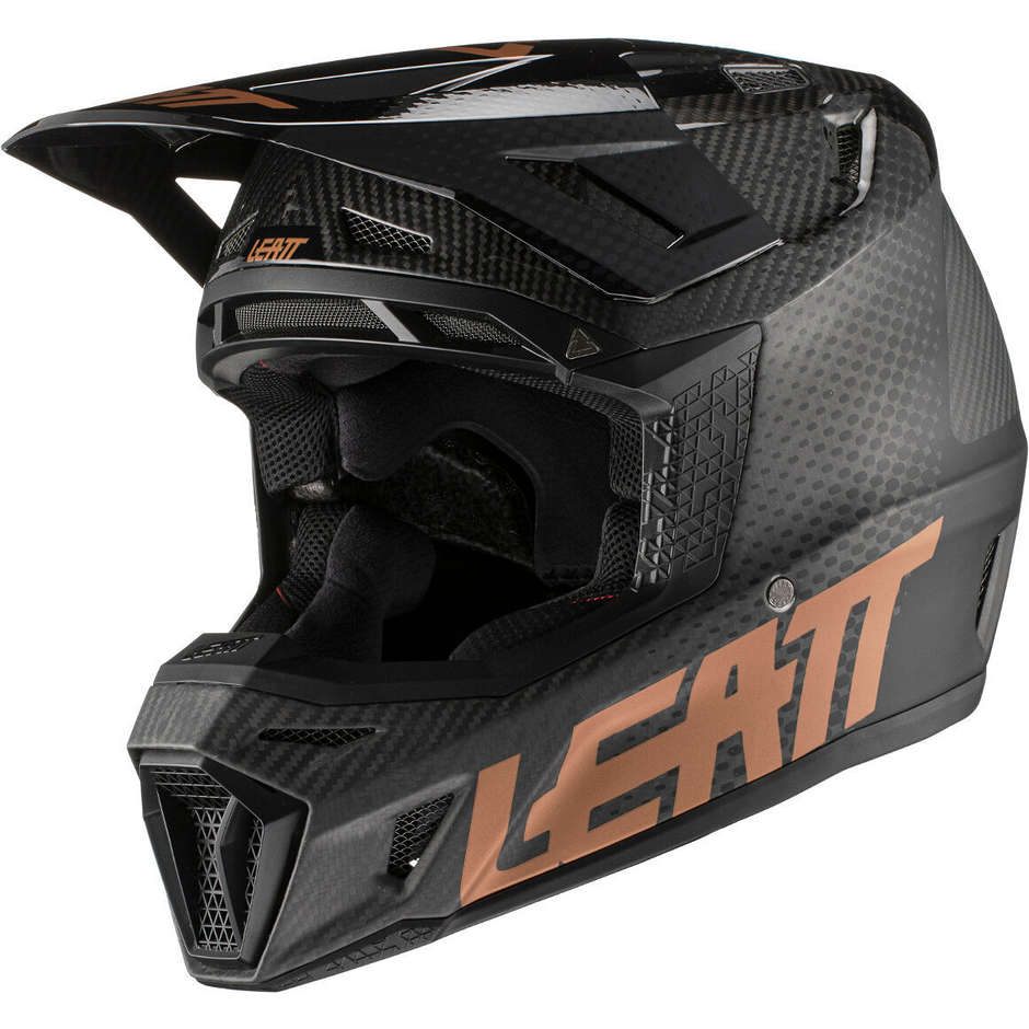 Leatt 9.5 Carbon V21.1 Carbon Yellow Cross Enduro Motorcycle Helmet