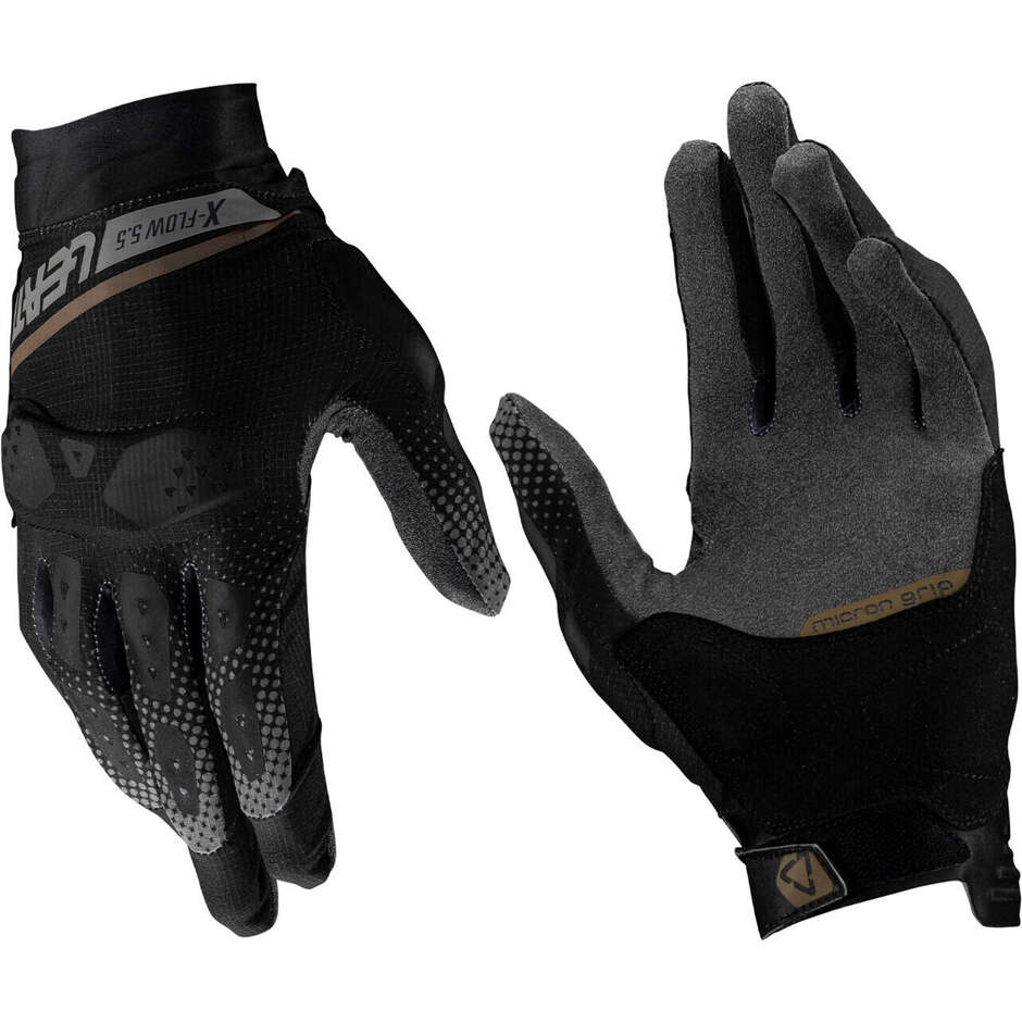 Leatt ADV X-FLOW 5.5 SHORT Adventure Motorcycle Gloves Black