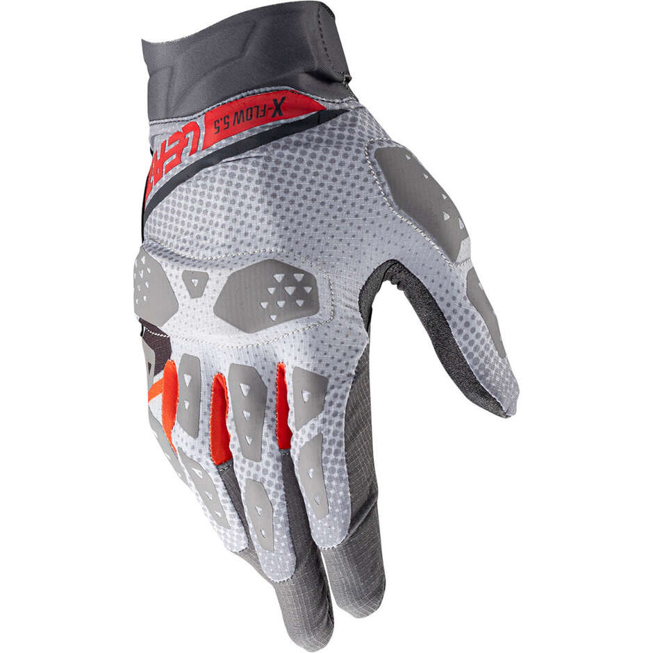 Leatt ADV X-FLOW 5.5 SHORT Adventure Motorradhandschuhe Grau