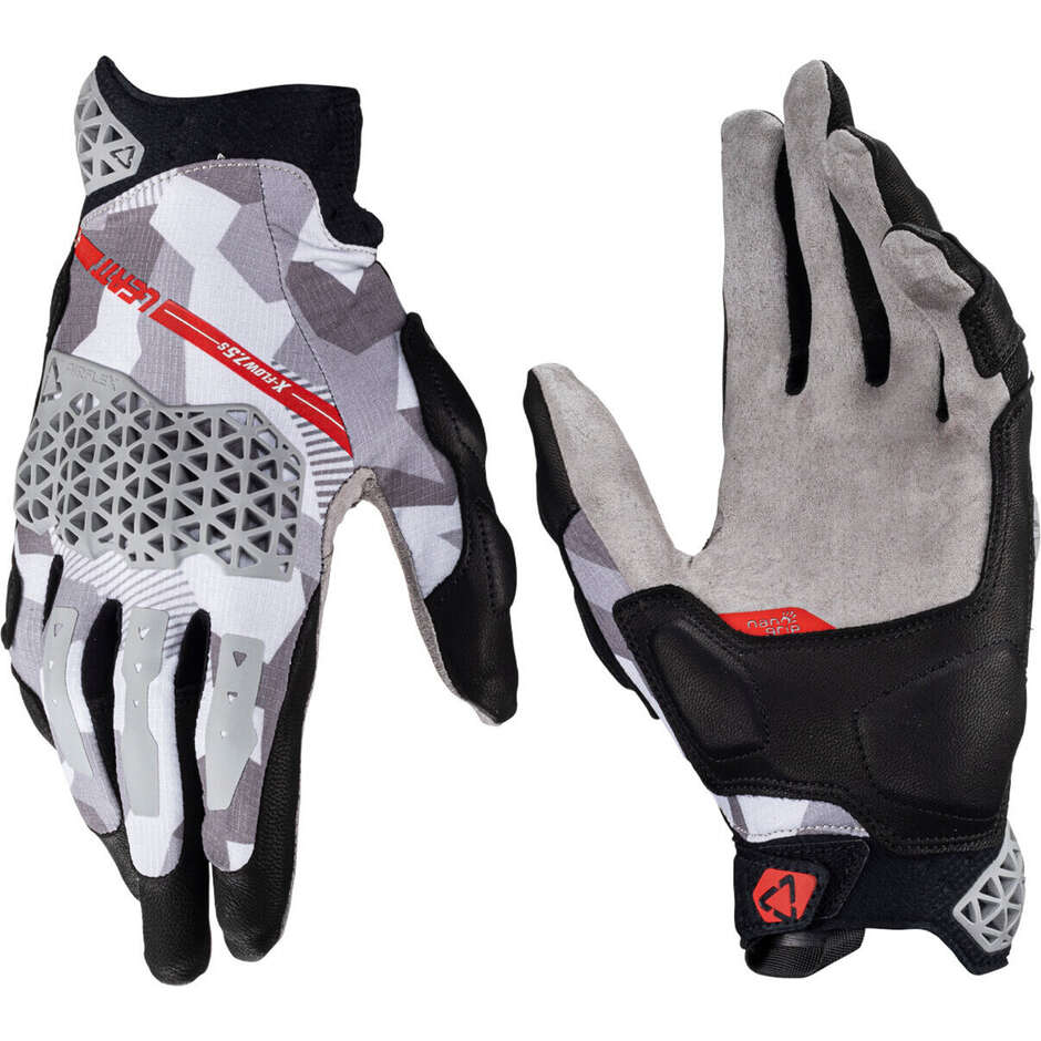 Leatt ADV X-FLOW 7.5 SHORT Adventure Motorradhandschuhe Grau