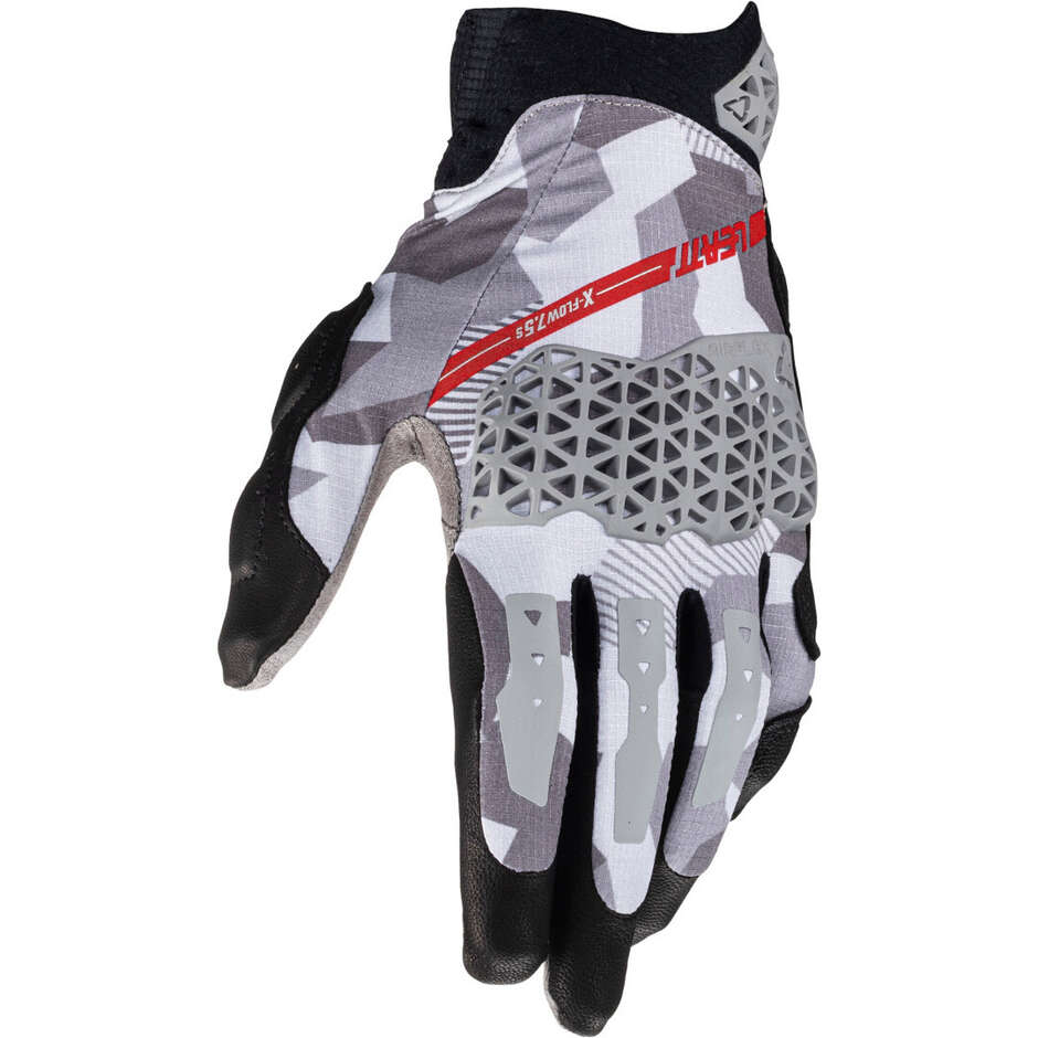 Leatt ADV X-FLOW 7.5 SHORT Adventure Motorradhandschuhe Grau