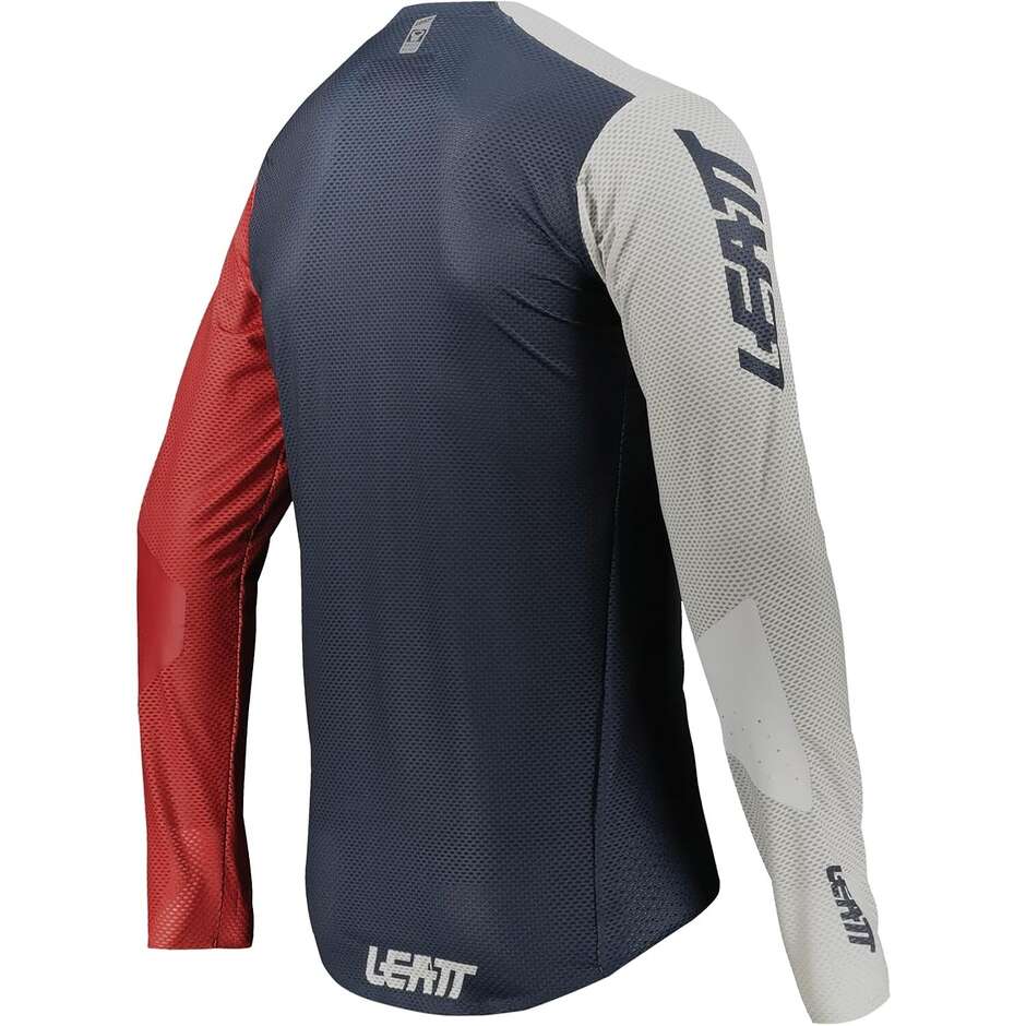 Leatt JRSY MTB GRAVITY 4.0 JR ONYX Weiß Blau Rot MTB-Trikot Junge