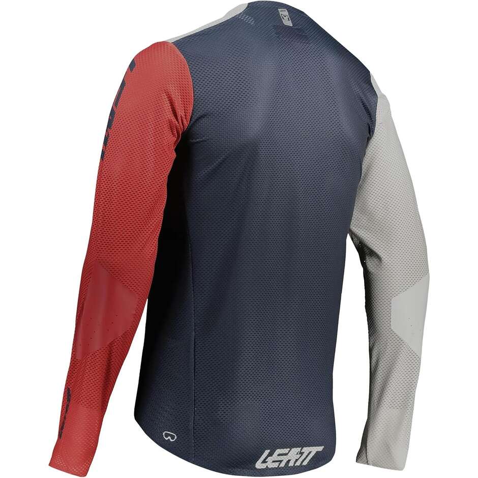 Leatt JRSY MTB GRAVITY 4.0 JR ONYX Weiß Blau Rot MTB-Trikot Junge