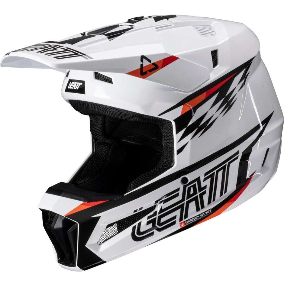 Leatt KIT MOTO 3.5 V25 WHITE Motocross Helm Weiß