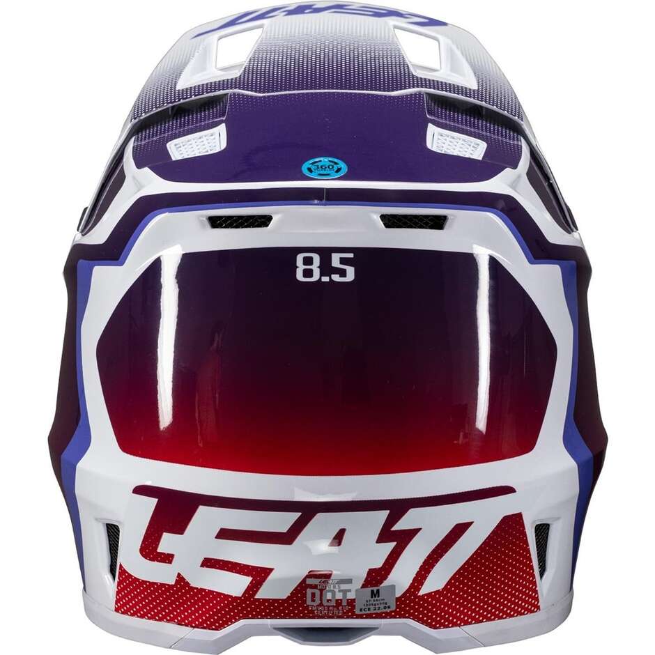 Leatt KIT MOTO 8.5 V25 SUNBURN White Red Blue Cross Helmet