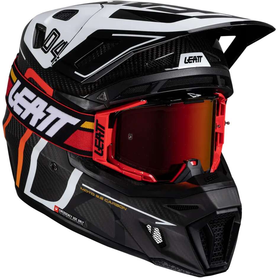 Leatt KIT MOTO 9.5 CARBON/Weiß V25 Weiß Cross Motorradhelm