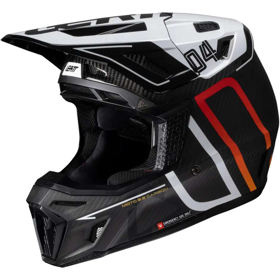 Leatt KIT MOTO 9.5 CARBON/Weiß V25 Weiß Cross Motorradhelm