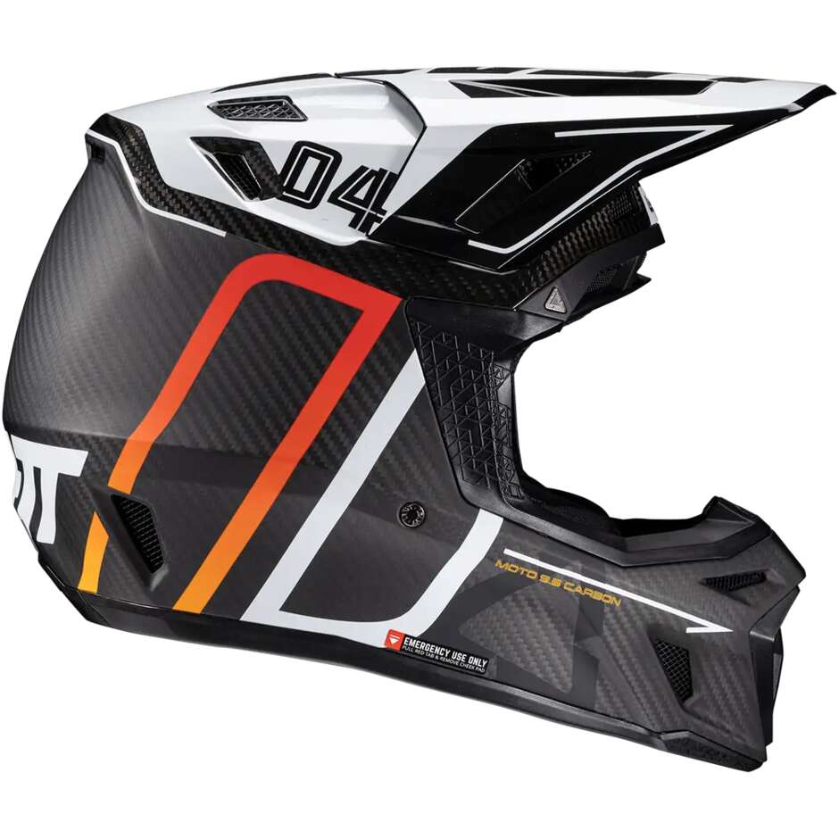 Leatt KIT MOTO 9.5 CARBON/Weiß V25 Weiß Cross Motorradhelm