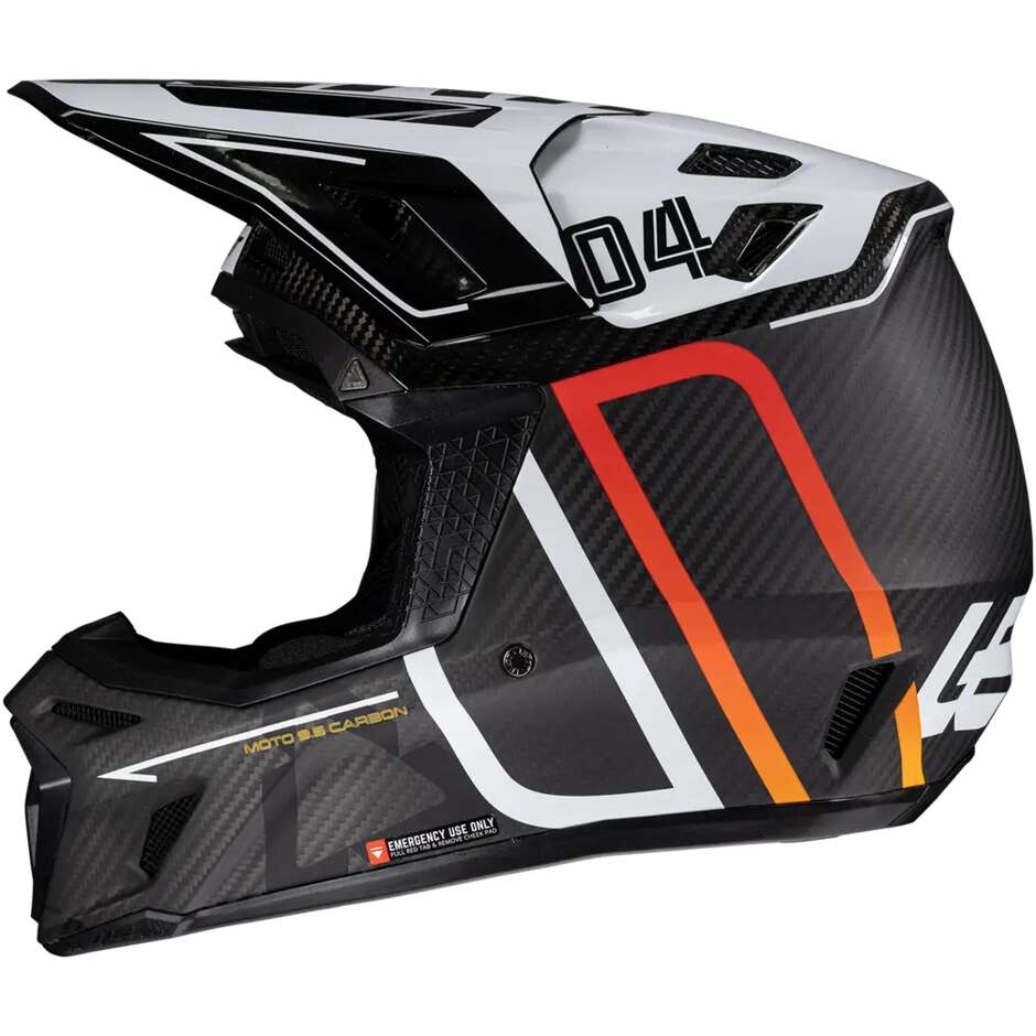 Leatt KIT MOTO 9.5 CARBON/Weiß V25 Weiß Cross Motorradhelm