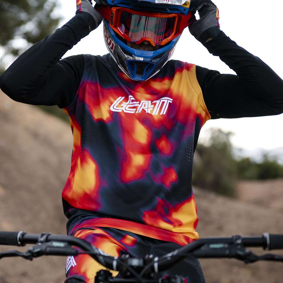 Leatt Tecnica MTB Gravity 8.0 Long Sleeve Jersey Red / Purple / Orange
