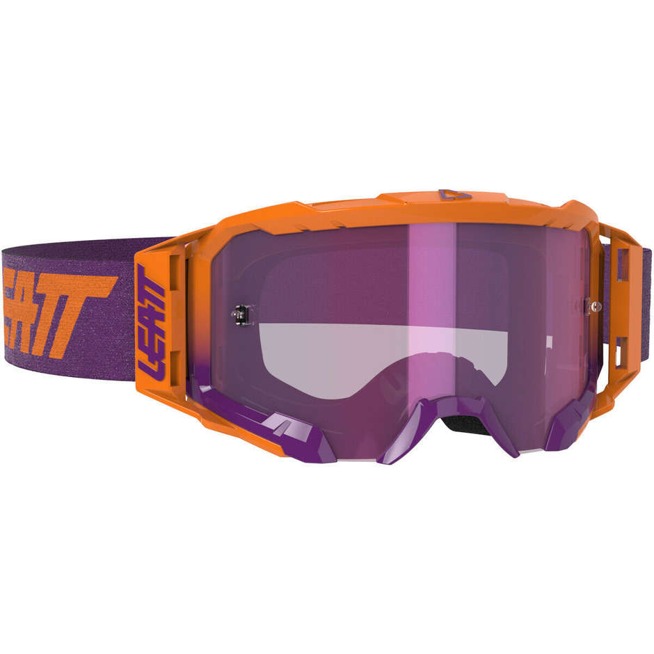 Leatt Velocity 5.5 Iriz Neon Orange Lila Kreuz Enduro Motorradbrille