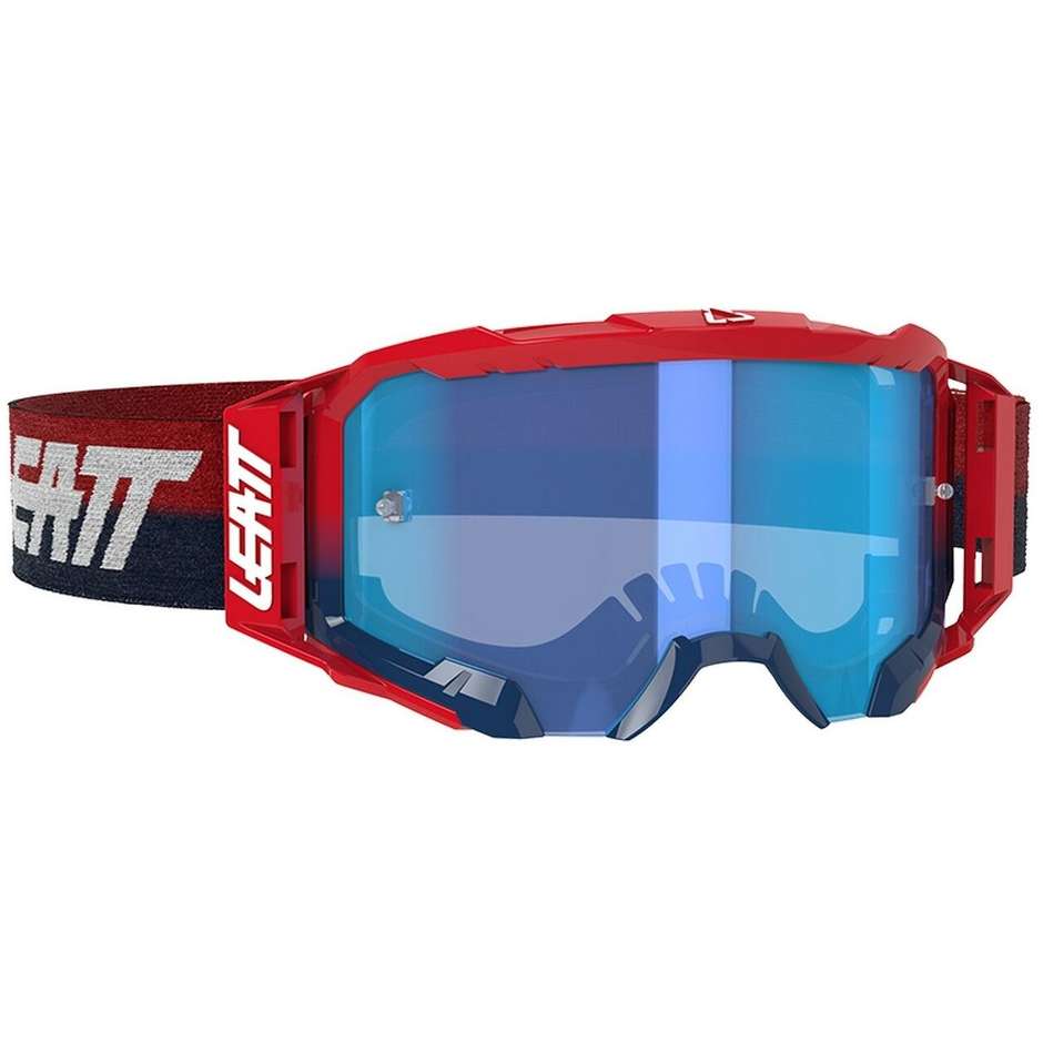 Leatt Velocity 5.5 Rot Blau Kreuz Enduro Motorradbrille