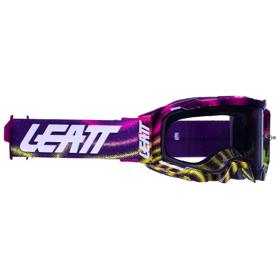 Leatt VELOCITY 5.5 Zebra Neon Cross Enduro Motorcycle Mask - Lite Gray 58%