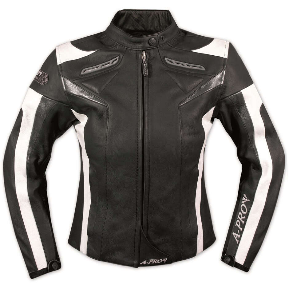 Leder Motorradjacke Damen EC Racing American-Pro BRILLANT LADY Schwarz