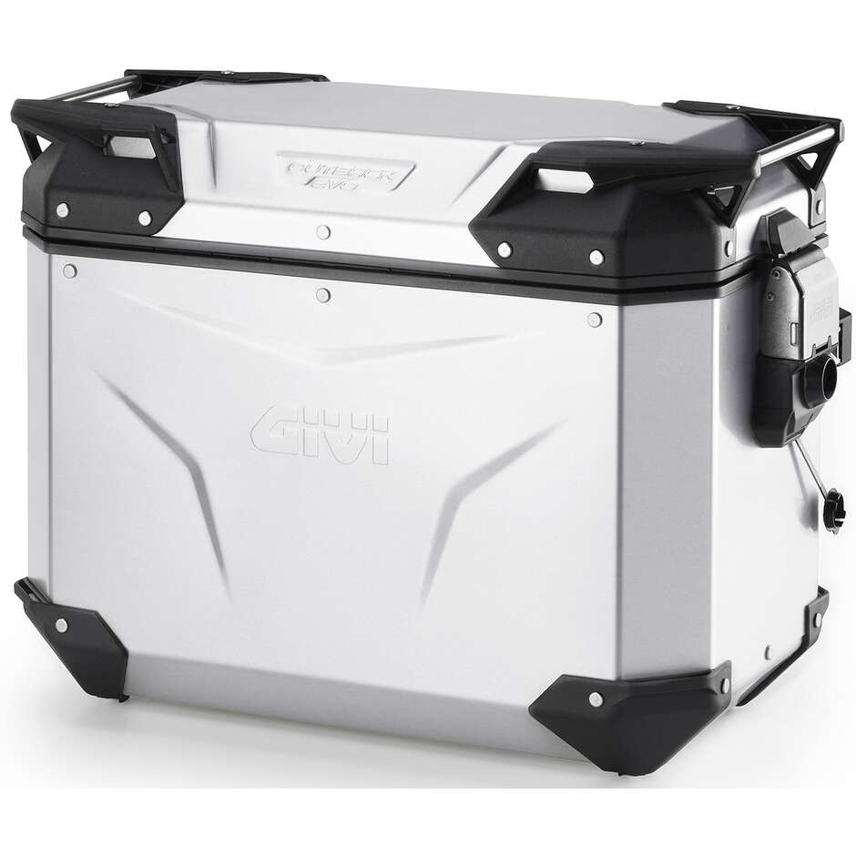 Left Side Case Givi OBKEV44 TREKKER OUTBACK EVO SMART Security Lock Anodized Aluminum - Monokey Cam-Side