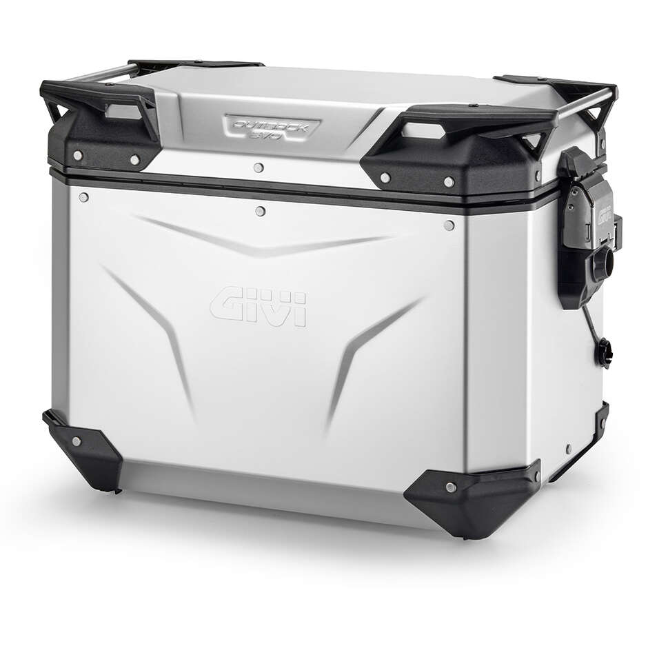 Left Side Case Givi OBKEV48 TREKKER OUTBACK EVO SMART Security Lock Anodized Aluminum - Monokey Cam-Side