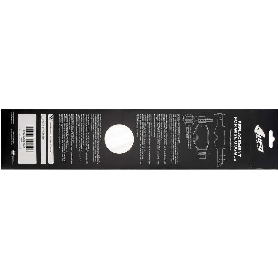 Lenti a Strappo Tear-off Laminate Ufo per Occhiali WISE; WISE PRO (14 Strappi)