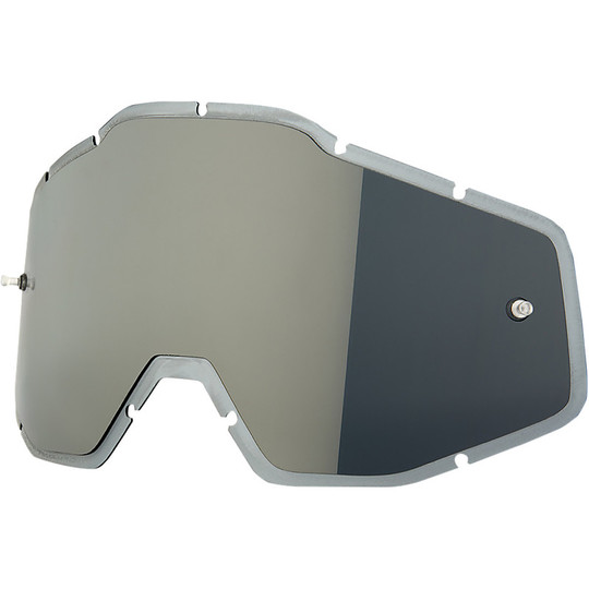 Lentille miroir argentée précourbée d'origine pour lunettes 100% Accec et Strata Racecraft