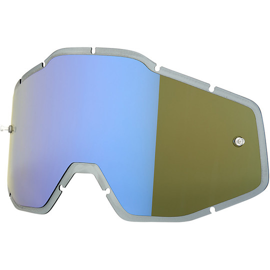 Lentille miroir bleu pré-incurvée d'origine pour lunettes 100% Accec et Strata Racecraft