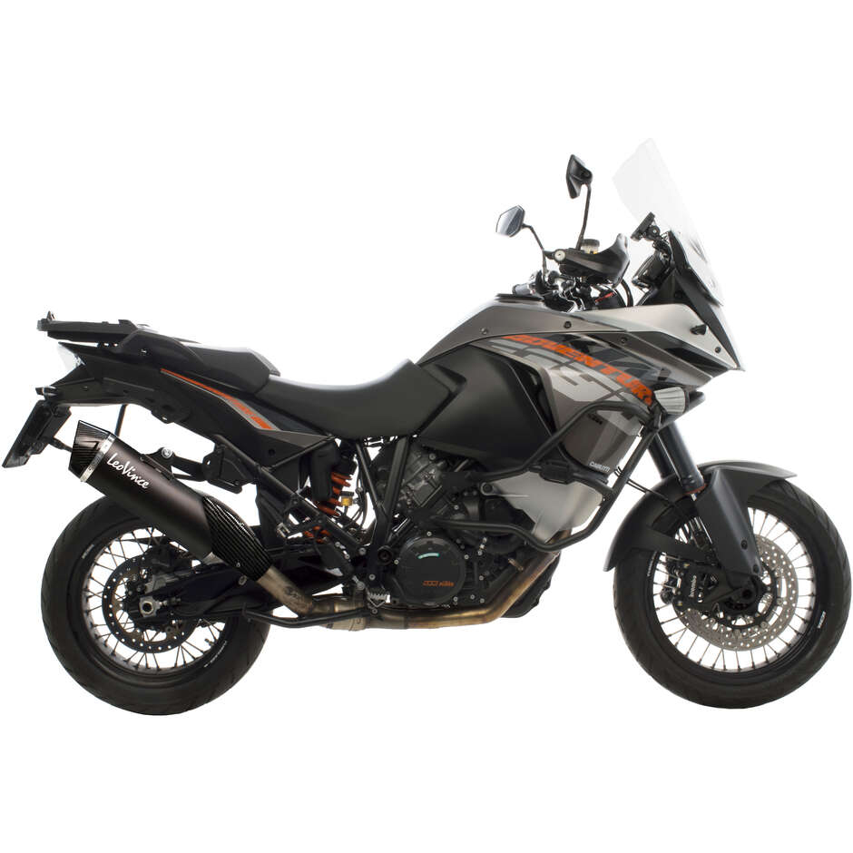 Leovince 14033 BLACK Slip-On Exhaust Specific for KTM 1050 Adventure (15-16); 1190 Adventure/R (13-16); 1290 Super Adventure (15-16)