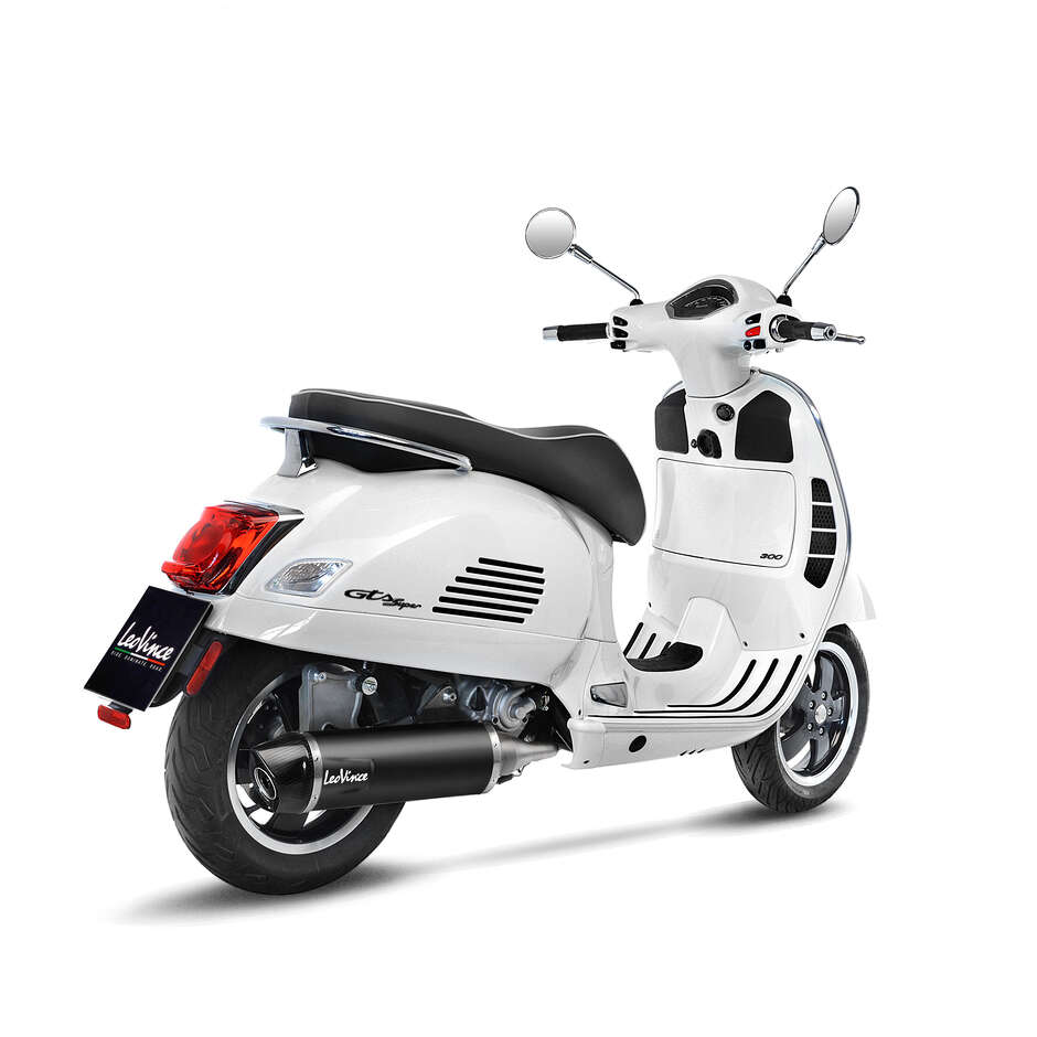 Leovince 14059K BLACK Slip-On Exhaust Specific for PIAGGIO Vespa GTS 300 HPE/SUPER/SEI GIORNI (19-20)