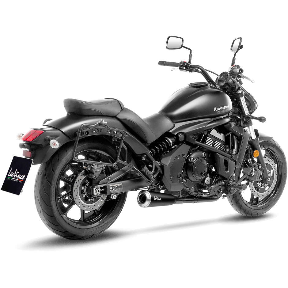 Leovince 15130FBU GP ONE BLACK PAINTED HEADER PIPES Complete System Exhaust Specific For KAWASAKI Vulcan S650 (17-20)