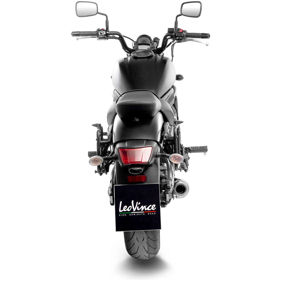 Leovince 15130FBU GP ONE BLACK PAINTED HEADER PIPES Complete System Exhaust Specific For KAWASAKI Vulcan S650 (17-20)