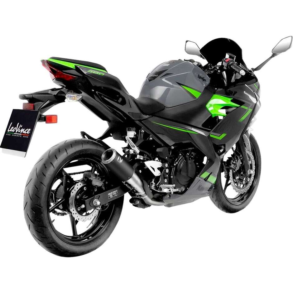 Leovince 15400BU LV CORSA Black Edition Slip-On Auspuffanlage speziell für KAWASAKI Ninja 400 (18-23); Z 400 (19-23); Ninja 500/SE (24-26); Z 500/S (24-26)