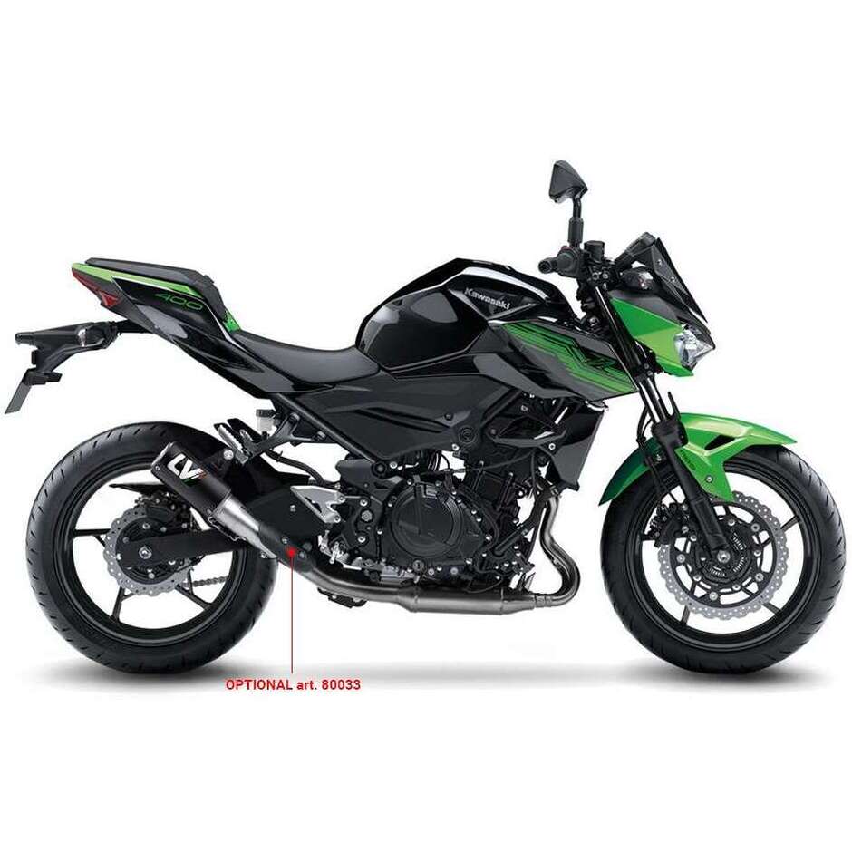 Leovince 15400BU LV CORSA Black Edition Slip-On Auspuffanlage speziell für KAWASAKI Ninja 400 (18-23); Z 400 (19-23); Ninja 500/SE (24-26); Z 500/S (24-26)