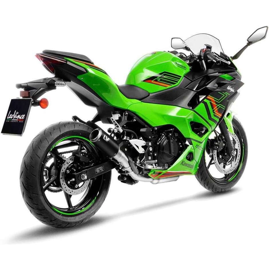 Leovince 15400BU LV CORSA Black Edition Slip-On Auspuffanlage speziell für KAWASAKI Ninja 400 (18-23); Z 400 (19-23); Ninja 500/SE (24-26); Z 500/S (24-26)