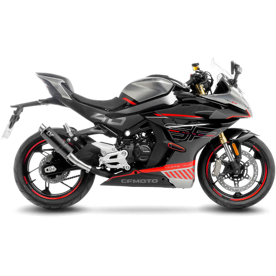 Leovince 15505BU GP CORSA BLACK EDITION Slip-On Exhaust Specific For CF MOTO 450 SS/SR (23-24)