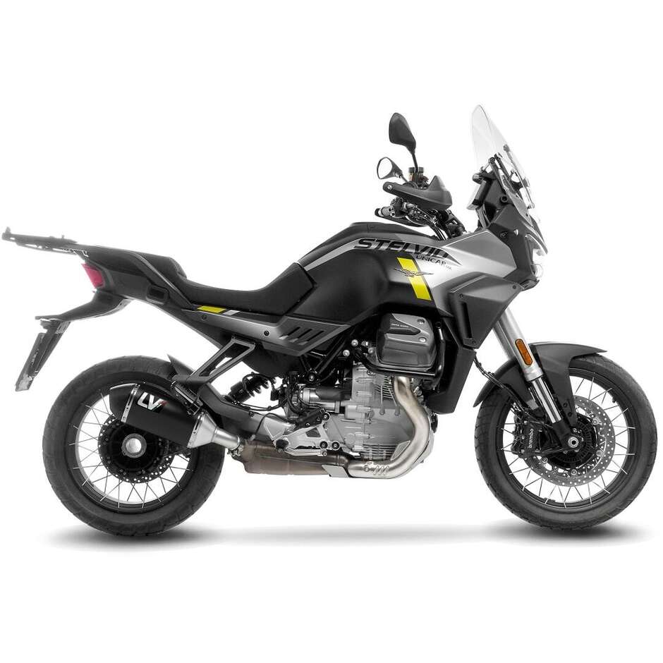 Leovince 15613B LV-14 Black Edition Slip-On Exhaust Specific for MOTO GUZZI Stelvio (24-26)