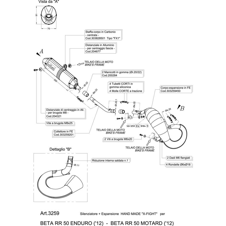Leovince 3259B X-FIGHT BLACK EDITION Full System Exhaust Specific For BETA RR50 Enduro (12>)