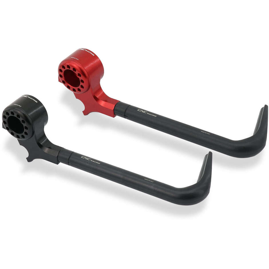 Lever-Guard Street PLM01 - Front brake lever guard with mirror mount CNC Racing Red