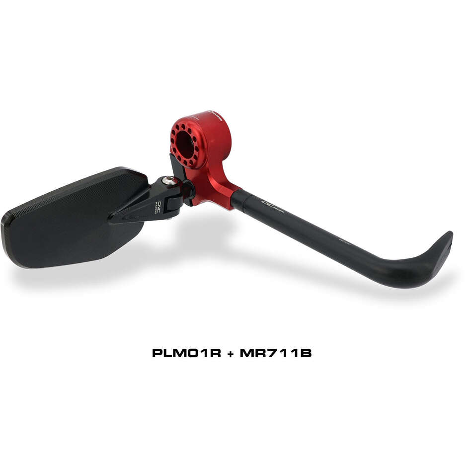 Lever-Guard Street PLM01 - Front brake lever guard with mirror mount CNC Racing Red