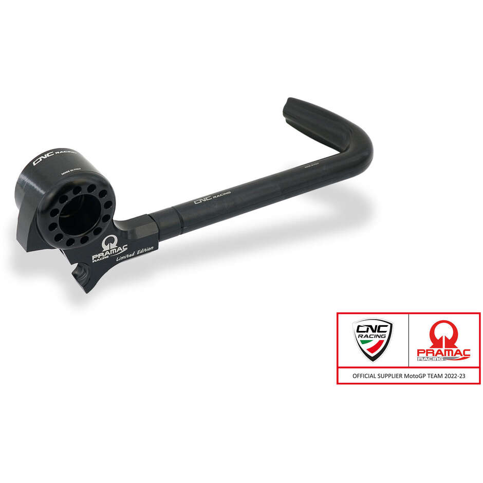 Lever-Guard Street PLM01 - Front brake lever guard with mirror mount - Pramac Racing Limited Edition CNC Racing Black