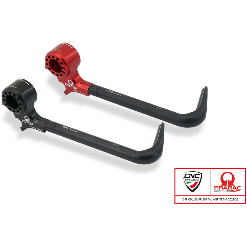 Lever-Guard Street PLM01 - Front brake lever guard with mirror mount - Pramac Racing Limited Edition CNC Racing Red