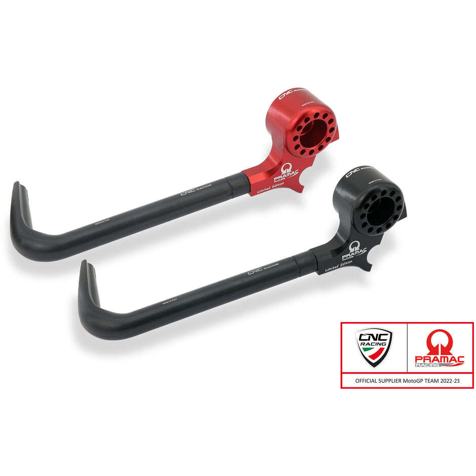 Lever-Guard Street PLM02 - Clutch lever guard with mirror mount - Pramac racing Limited Edition CNC Racing Black