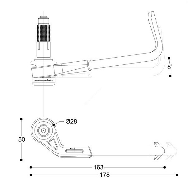 LEVER PRO-TECH B-LUX Lever Brake and / or Clutch Lever Silver